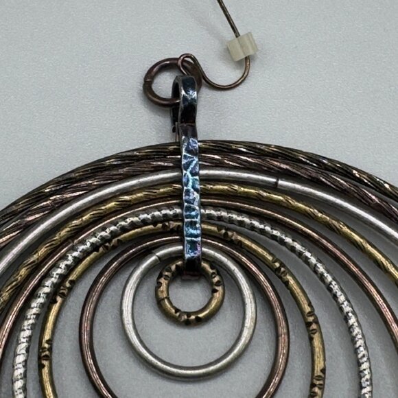 Vintage Sixties Mixed Metal hoop earrings. - Picture 6 of 11